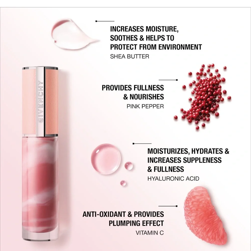 Givenchy Rose Perfecto Tinted Lip Balm&Gloss in Pink Irresistible (NEW NO BOX)